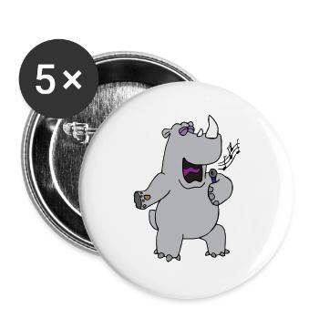funny animals plants fruit vegetables children's motifs - Buttons large 2.2''/56 mm (5-pack) - white - Front