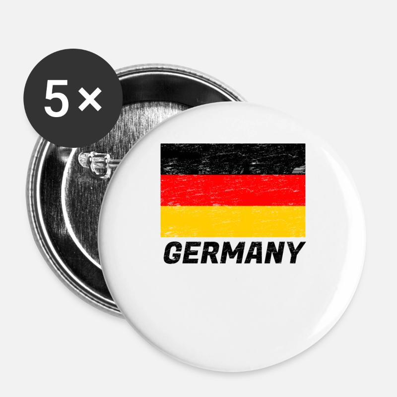 Germany flag - Buttons large 2.2''/56 mm (5-pack) - white
