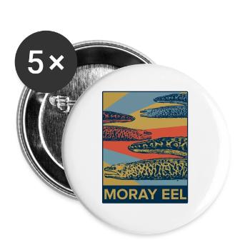 Moray eel diver fish ocean sea creature animal - Buttons large 2.2''/56 mm (5-pack) - white - Front