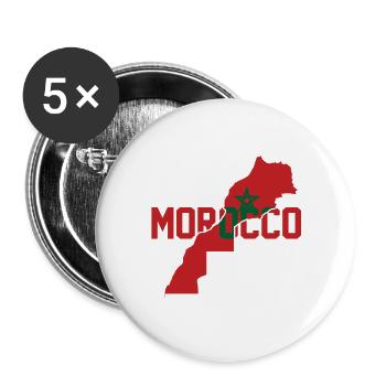 Morocco map - Buttons large 2.2''/56 mm (5-pack) - white - Front