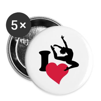 I love to dance - Buttons large 2.2''/56 mm (5-pack) - white - Front