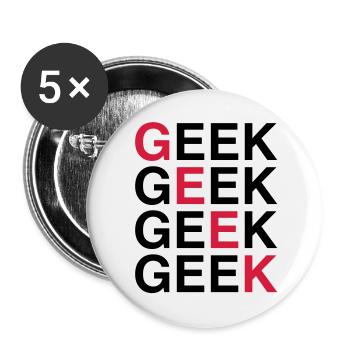 Geek! - Buttons large 2.2''/56 mm (5-pack) - white - Front
