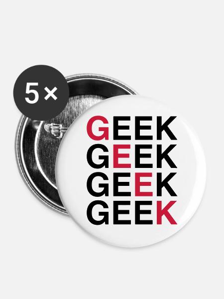 Geek! - Buttons groß 56 mm (5er Pack) - Weiß