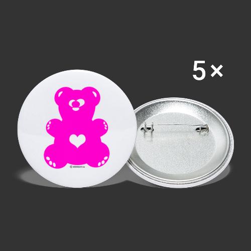 Bärenlust - squinting bear in pink (color 12) - Buttons large 2.2''/56 mm (5-pack)