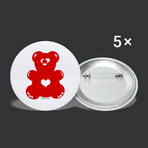 Bärenlust - squinting bear in red (color 10) - Buttons large 2.2''/56 mm (5-pack)