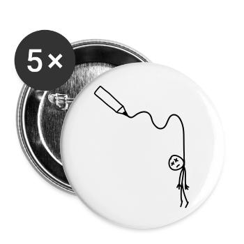 hangman_drawing - Buttons large 2.2''/56 mm (5-pack) - white - Front