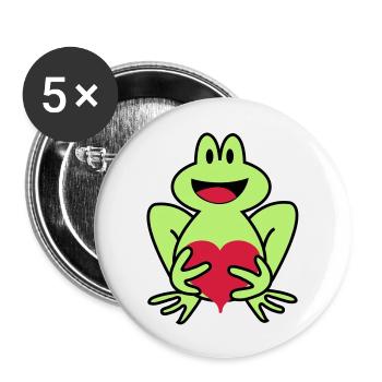 frog - Buttons large 2.2''/56 mm (5-pack) - white - Front