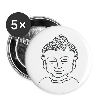 Buddah - Buttons groß 56 mm (5er Pack) - Weiß - Vorne