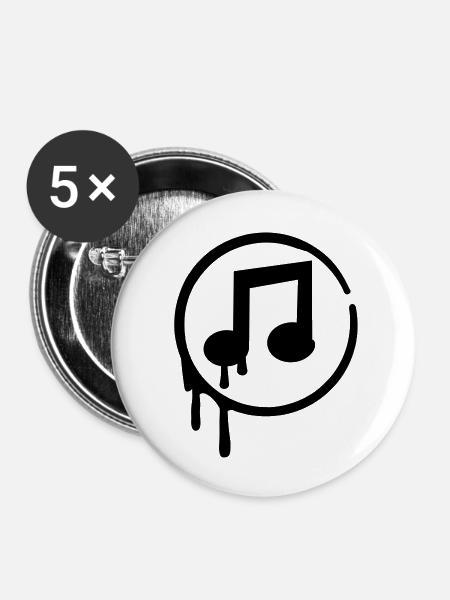 musik_f1 - Buttons groß 56 mm (5er Pack) - Weiß