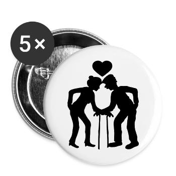 herz mann opa grossvater paar liebe verliebt weibl - Buttons groß 56 mm (5er Pack) - Weiß - Vorne
