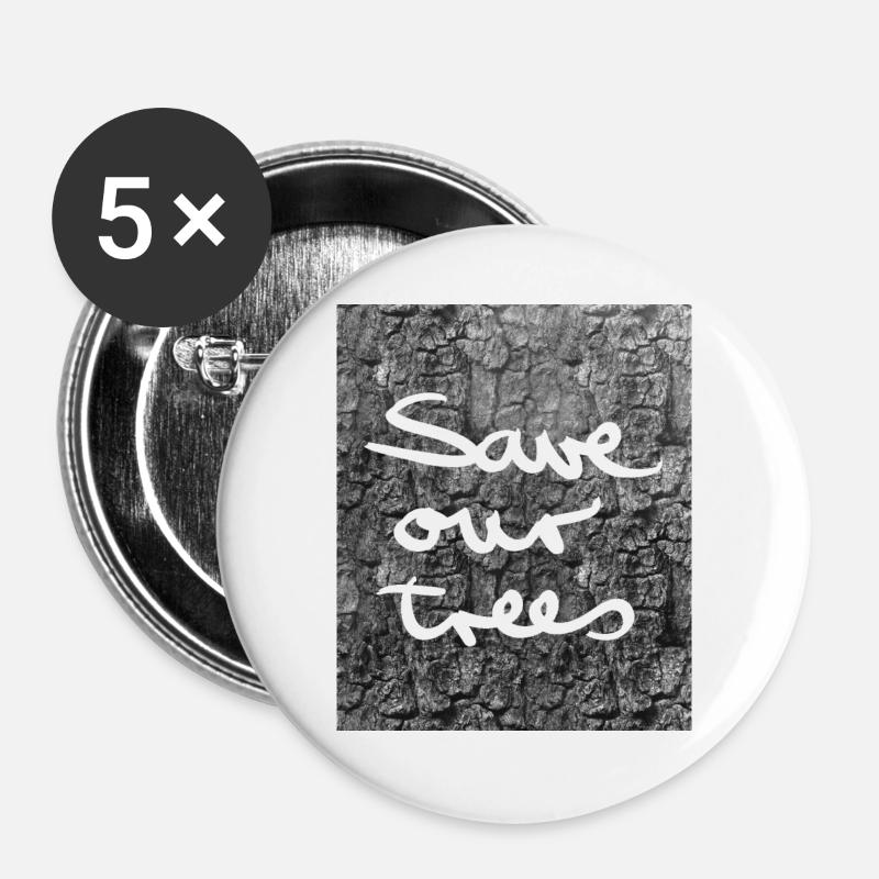Save-our-trees - Buttons large 2.2''/56 mm (5-pack) - white