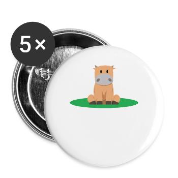 sitzen Kuh - Buttons groß 56 mm (5er Pack) - Weiß - Vorne