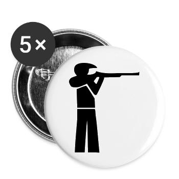 Schütze mit Cappy - Buttons groß 56 mm (5er Pack) - Weiß - Vorne