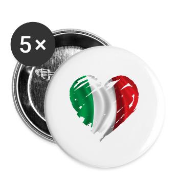 heart italy - Buttons large 2.2''/56 mm (5-pack) - white - Front