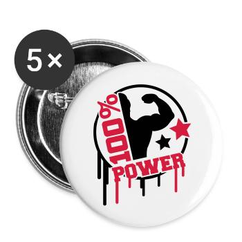 power_100_splat_co2 - Lot de 5 grands badges (56 mm) - blanc - Devant
