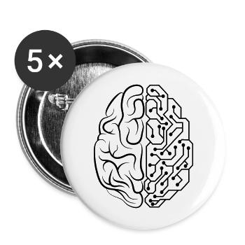 Künstliche Intelligenz - Buttons groß 56 mm (5er Pack) - Weiß - Vorne