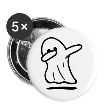 Geist / Lustiger Geist / Halloween / Dabbing-Geist - Buttons groß 56 mm (5er Pack) - Weiß - Vorne