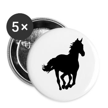 Un cheval - Lot de 5 grands badges (56 mm) - blanc - Devant