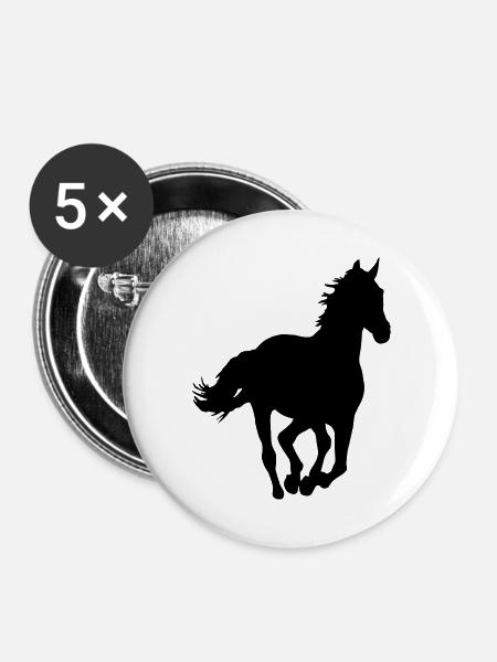 Ein Pferd. - Buttons groß 56 mm (5er Pack) - Weiß