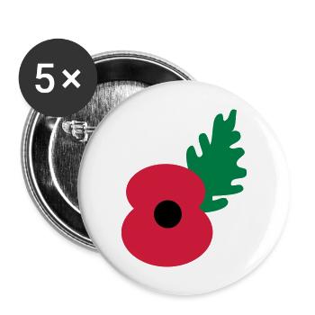 Mohnblüte by_patjila - Buttons groß 56 mm (5er Pack) - Weiß - Vorne