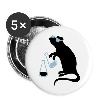 laborratte - Buttons groß 56 mm (5er Pack) - Weiß - Vorne
