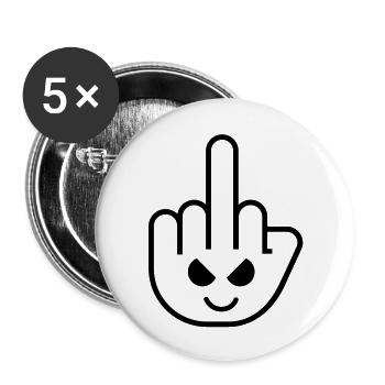 middelfinger_face__f1 - Buttons large 2.2''/56 mm (5-pack) - white - Front