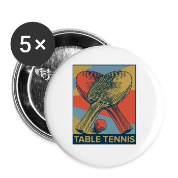 Tischtennis - Buttons groß 56 mm (5er Pack) - Weiß - Vorne