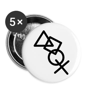 cool X viereck dreieck symbole controller game kre - Buttons groß 56 mm (5er Pack) - Weiß - Vorne