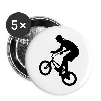 Cool BMX Rider - Lot de 5 grands badges (56 mm) - blanc - Devant