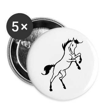 Cheval cabré - Lot de 5 grands badges (56 mm) - blanc - Devant