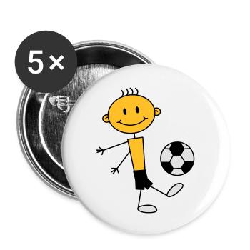 soccer_boy - Buttons groß 56 mm (5er Pack) - Weiß - Vorne
