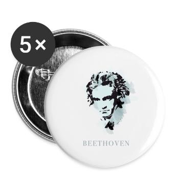 beethoven klassik musik komponist konzert taub pop - Buttons groß 56 mm (5er Pack) - Weiß - Vorne