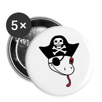 kopf gecko pirat seeraeuber kapitaen matrose seeba - Buttons groß 56 mm (5er Pack) - Weiß - Vorne