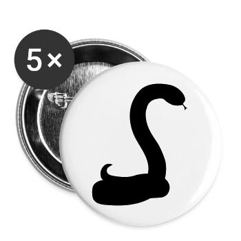 silhouette shadow snake face head gecko egg - Buttons large 2.2''/56 mm (5-pack) - white - Front