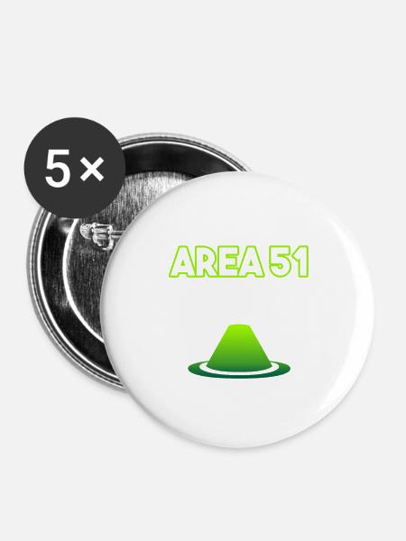 Area 51 - Buttons groß 56 mm (5er Pack) - Weiß