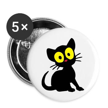 Kätzchen Georgie - Buttons groß 56 mm (5er Pack) - Weiß - Vorne