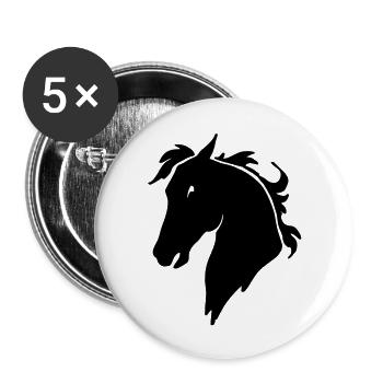 Horsehead - Buttons large 2.2''/56 mm (5-pack) - white - Front