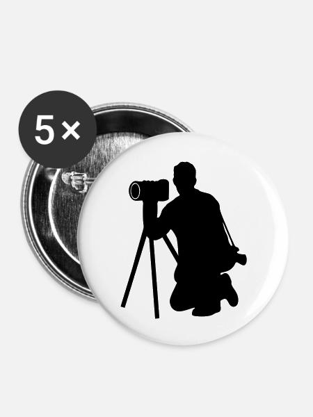 photographer - Buttons large 2.2''/56 mm (5-pack) - white