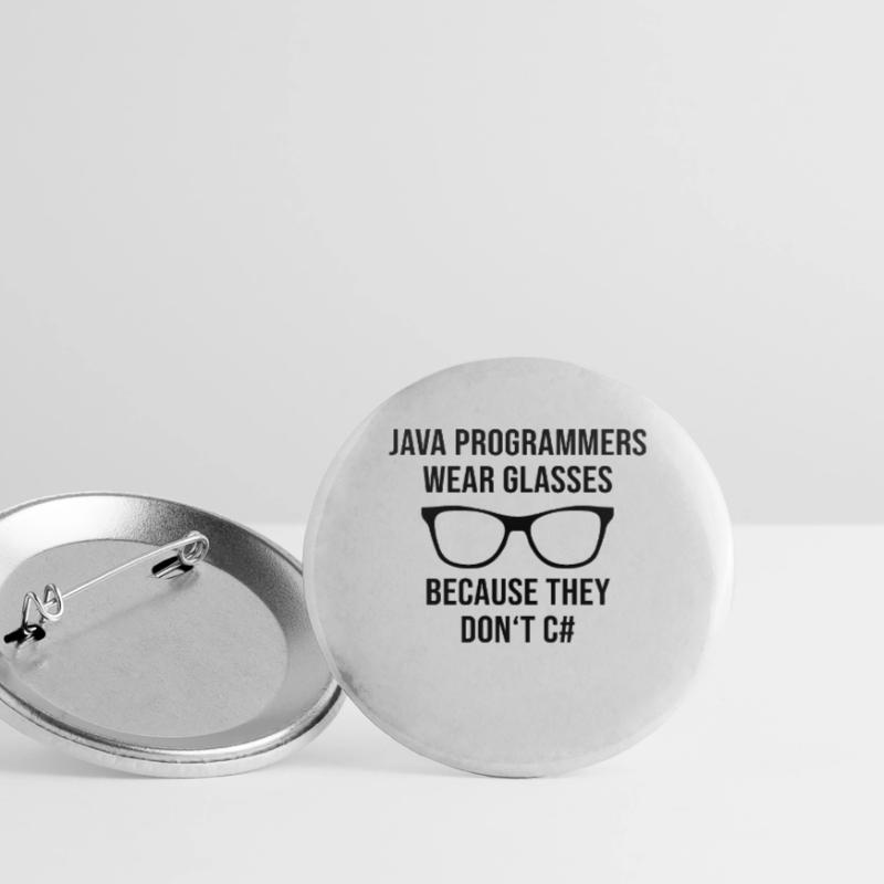 Programmer Java Entwickler Brille Buttons groß 56 mm (5er Pack)