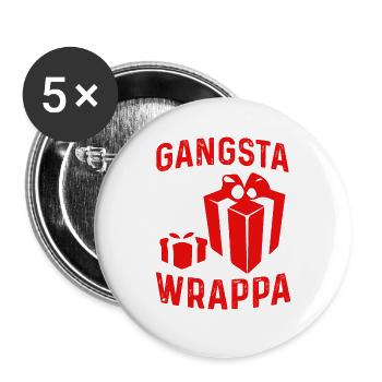 Gangsta Wrappa - Buttons groß 56 mm (5er Pack) - Weiß - Vorne