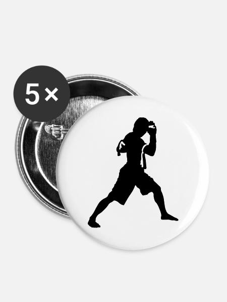 kickboxing - Buttons groß 56 mm (5er Pack) - Weiß