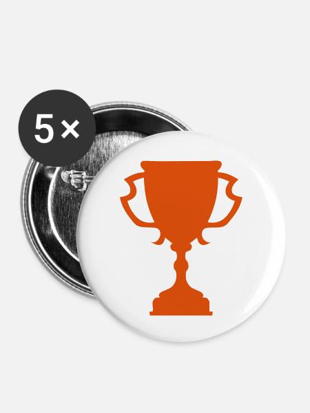 Cup-Trophäe Sport-Trophäe Trophäe - Buttons groß 56 mm (5er Pack) - Weiß