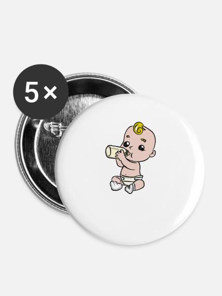 Baby - Buttons groß 56 mm (5er Pack) - Weiß