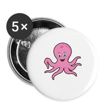 Octopus octopus manga comic cute sea animal gift - Buttons large 2.2''/56 mm (5-pack) - white - Front