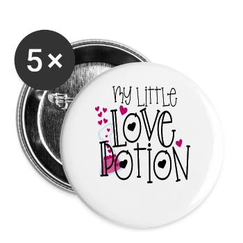 My Little Love Potion – Liebestrank Herzen - Buttons groß 56 mm (5er Pack) - Weiß - Vorne