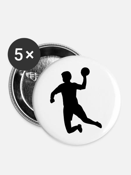 Handball - Buttons groß 56 mm (5er Pack) - Weiß