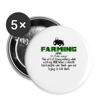 Farming Definition - Buttons groß 56 mm (5er Pack) - Weiß - Vorne