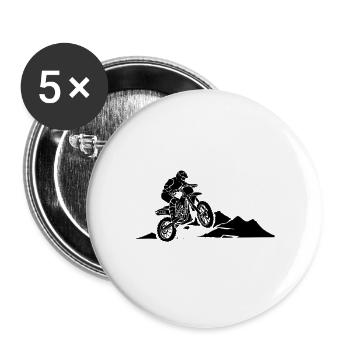 Motocross - Buttons large 2.2''/56 mm (5-pack) - white - Front