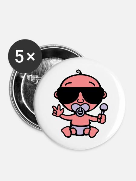 Cool Baby - Buttons large 2.2''/56 mm (5-pack) - white
