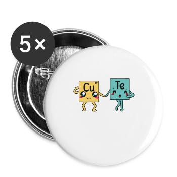 Wissenschaft - Buttons groß 56 mm (5er Pack) - Weiß - Vorne